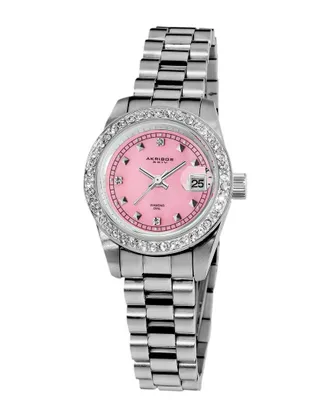 Akribos XXIV Akribos Xxiv Womens Stainless Steel Diamond Watch
