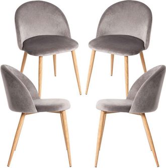 Regalos Miguel Packs Sillas Comedor - Pack 4 Sillas Vint Terciopelo - Gris