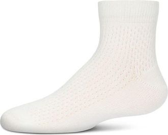 MeMoi Pointelle Dot Anklet Socks in Winter White at Nordstrom, Size 6-12M