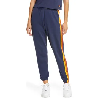 Aviator Nation Stripe Sweatpants in Navy at Nordstrom, Size X-Large