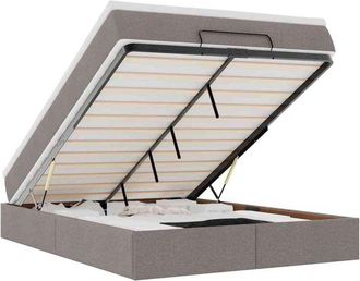 vidaXL Estructura De Cama Otomana Colch&oacute;n Tela Gris Pardo 140x190cm Vidaxl
