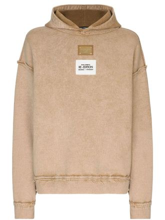 Dolce & Gabbana Hoodie met logopatch - Beige