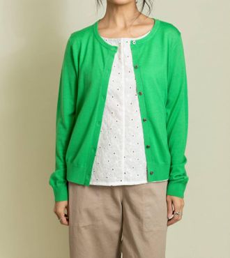 0039 Italy Guilia Long Sleeves Cardigan In Green