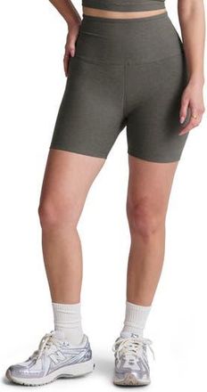 Beyond Yoga Keep Pace Space Dye Bike Shorts in True Gray Heather at Nordstrom Rack, Size X-Large