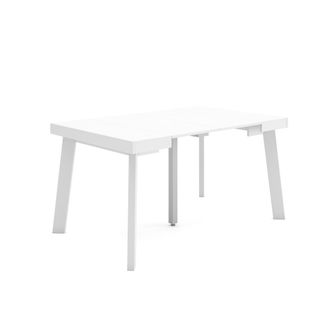Skraut Home Mesa Consola Extensible, Mesa Comedor Plegable, 140, Para 6 Comensales, Patas De Madera, Estilo Moderno, Blanco - Skraut Home