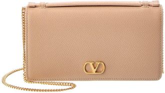 Valentino Vlogo Signature Leather Wallet On Chain