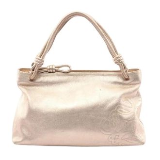 Loewe Pre-owned Anagram Leren Handtas - Dames - Vintage Handtas - Beige - ONE Size - Leer - Vintage