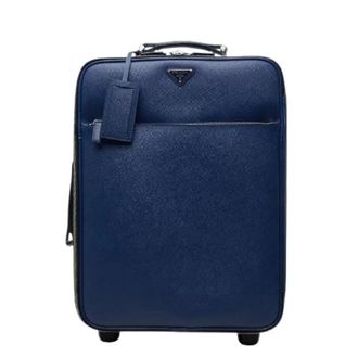 Prada Vintage, unisex, Blauw, ONE Size, Leer, Pre-owned Saffiano Carry Bag