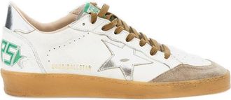 Golden Goose Ball Star Nappa Leather And Suede Sneakers With Laminated Star And Heel Tab Shoes