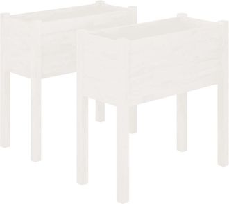 vidaXL Vidaxl - Jardineras 2 uds madera maciza de pino blanco 70x31x70 cm