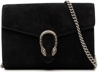 Gucci Vintage, unisex, Zwart, ONE Size, Su&egrave;de, Pre-owned Suede Crossbody