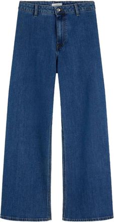 Tommy Hilfiger Jeans, Dames, Blauw, W26 L32, Katoen, Wide Leg Rian HW Ankle Jeans