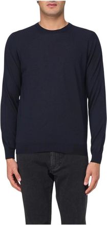 Drumohr Blauwe Sweaters - Heren - Ronde hals truien - Blauw - M - Truien & Vesten