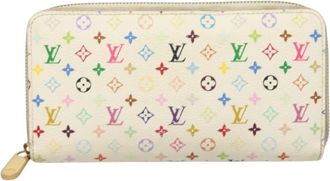 Louis Vuitton Portefeuille Zippy White Canvas Wallet (Pre-Owned)