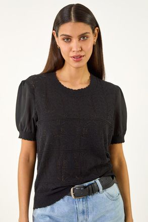 Roman Pointelle Knitted Top