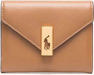 Polo Ralph Lauren logo-buckle wallet - women - Cotton/Calf Leather - One Size - Brown