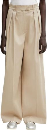 Anine Bing Lou Trouser - Dames - Wijde Broeken - Beige - M - Katoen - Broeken
