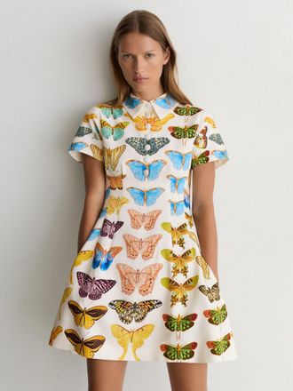 Reiss X NYBG Butterfly-print Mini Dress, 12