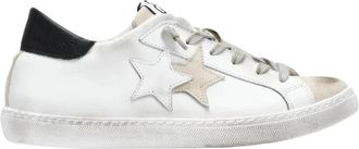2Star Wit/Zwart Lage Top Sneakers Modern Casual - Dames - Sneakers - Wit - 36 EU - Schoenen