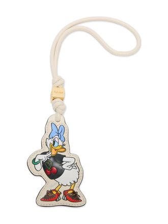 Ganni x Disney leather charm keyring - women - Calf Leather - One Size - Neutrals