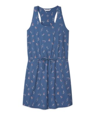 Stio | Womens Mountain Flow Dress, Size Extra Small in Vintage Indigo Floral