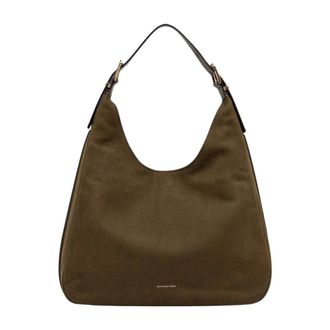 Michael Kors Nolita Borsa Hobo Grande in Pelle Scamosciata - - Bags - Donna - Verde - ONE SIZE