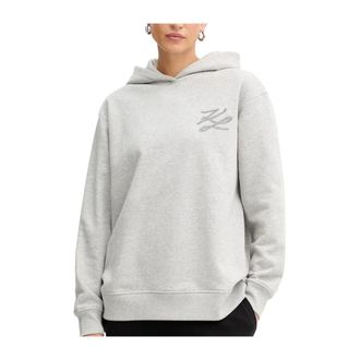 Karl Lagerfeld Dames, Sweatshirts & Hoodies, Grijs, Maat: XS Katoen