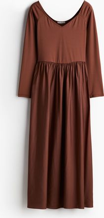H&M Off-Shoulder-Kleid - Braun