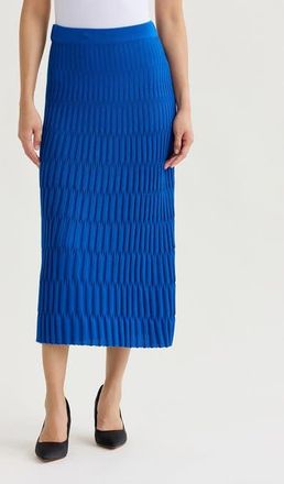 Misook Raised Geometric Soft Knit Maxi Skirt in Aegean Blue at Nordstrom, Size Xx-Large