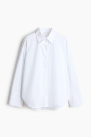 H&M Bluse aus Baumwollpopeline - Weiss