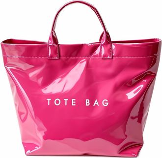 Generic Christmas Plaid PVC Tote Bag for Women Letters Print Tote Bag Plastic Handbag with Tops Handle (H)