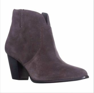 Frye Womens Jennifer Suede Western Ankle Bootie In Charcoal