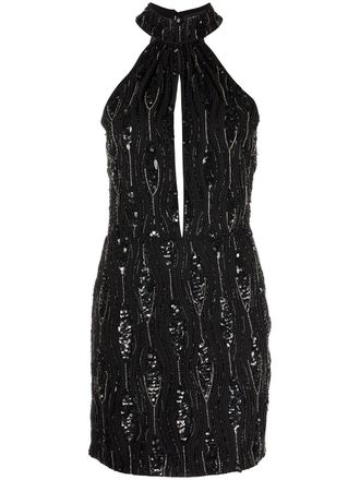 Retrof&ecirc;te Merav sequin embellished mini dress - women - Nylon - S - Black