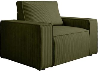 Vente-Unique Vente-unique - Poltrona in Velluto a coste Kaki - amelia