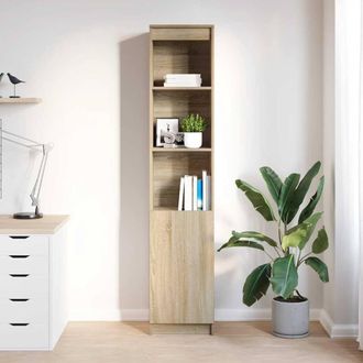 Berkfield Home Highboard Sonoma Oak 37.5x35x180 cm Engineered Wood in Light Tan
