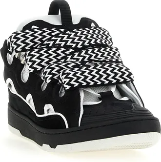 Lanvin Mens Bicolor Calfskin Chunky Sneakers