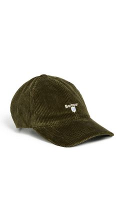 Barbour Mens Preston Cord Baseball Cap Olive