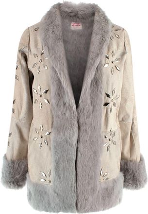 Matthew Williamson Vintage Fur Lined Embellished Penny Lane Coat Size XS