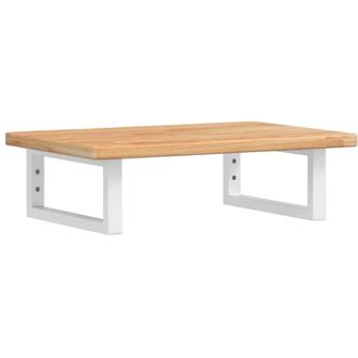 vidaXL Estante De Lavabo De Pared De Acero Y Madera Maciza De Roble Vidaxl