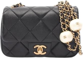 Chanel Pre-owned Vintage Mini Schoudertas - Dames - Vintage Mini Tas - Zwart - ONE Size - Leer - Vintage