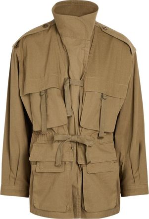 Isabel Marant Beriza Drawstring Canvas Jacket - Khaki - 40 (UK12 / M)