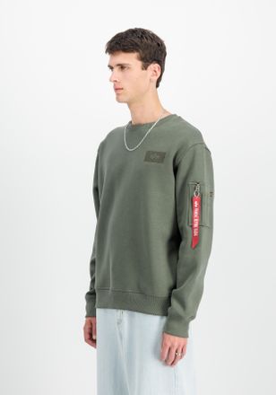 Alpha Industries Sweatshirt ALPHA INDUSTRIES Back Print Crewneck, Herren, Gr. XXL, gr&uuml;n (schwarz olive), Sweatware, Obermaterial: 80% Baumwolle, 20% Polyester, bedruck
