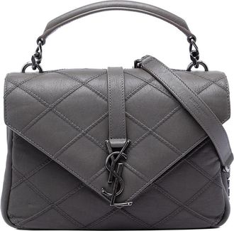 Saint Laurent Pre-owned Saint Laurent Medium Quilted Diamond Calfskin Monogram College Satchel Ladies 7GKZCNZXKRFSLAU4
