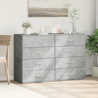 Berkfield Home Sideboards 2 pcs Concrete Grey 60x39x80 cm Engineered Wood | Size: 60 x 39 x 80 cm
