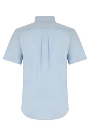 GANT Mens Short-Sleeve Cotton Shirt Light Blue