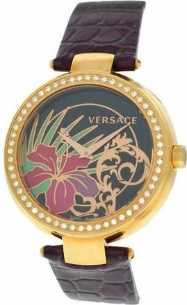 Versace Mystique Hibiscus Quartz Diamond Black Dial Ladies Watch I9Q81D9HI S702