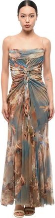 Balmain Multicolor Cowl Neck Maxi Dress