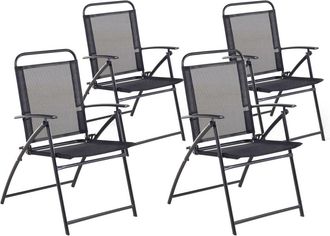 Beliani Conjunto de 4 sillas de jardín metal negro