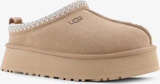 UGG Womens W Tazz Suede Sandals With Engraved Logo Beige Pelle