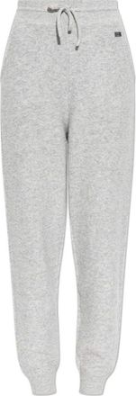 Victoria Beckham Broeken, Dames, Grijs, M, Wol, Wollen Broek met Geribbelde Boorden